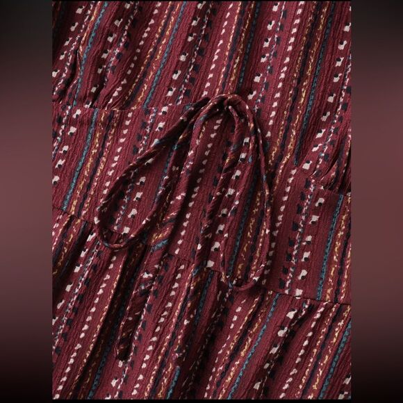 BloomChic Fall Stripes Cinched-Waist Tie Midi Dress – Size 1X - NWT - Picture 5 of 7